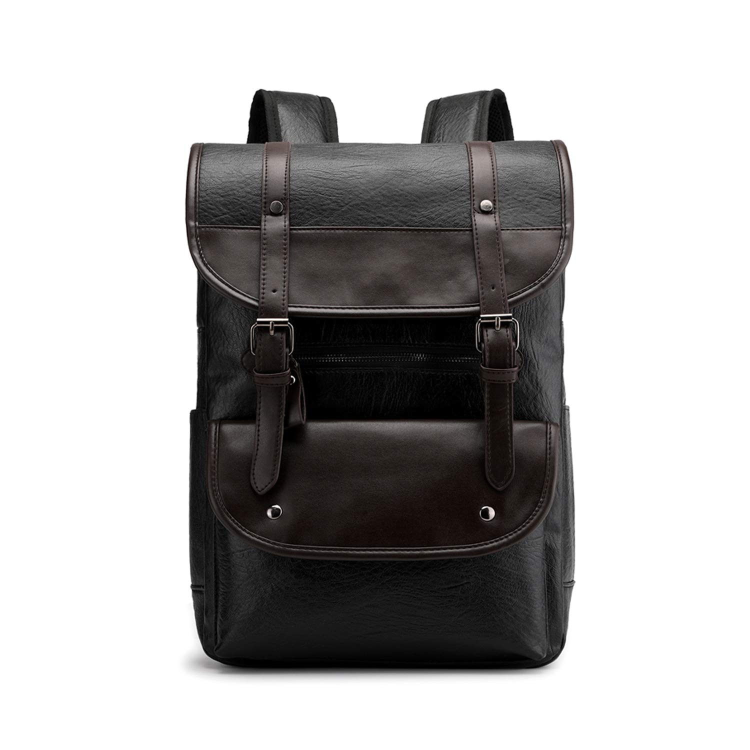 FANDARE Uomo Donna Zaino PU Zainetto per 14 Pollici PC Impermeabile Borsa da scuola Ragazzo Borsetta Universitaria Zaino per Computer Portatile Lavoro per Scuola Viaggio Daypack Nero