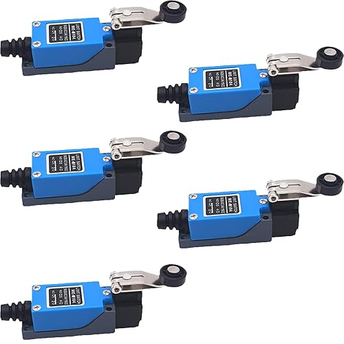 yusheng - Interruptor de límite momentáneo ME-8104, 5 piezas, interruptor de límite de giro ajustable, brazo de palanca de rodillo arduino, NC-NO