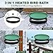 GESAIL Heated Bird Bath, 3 Easy Ways to Mount Heavy Duty Metal Pedestal Detachable Bird Bath Bowl for Easy Cleaning, 75W Heated Bird Baths for Outdoors for Winter Garden Yard Patio Lawn, Green