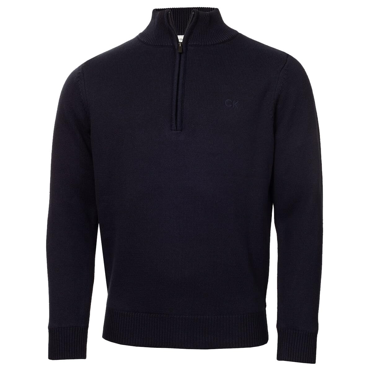 Calvin Klein Men's Navy/Navy Lined Chunky Half Zip Sweater - Xxl