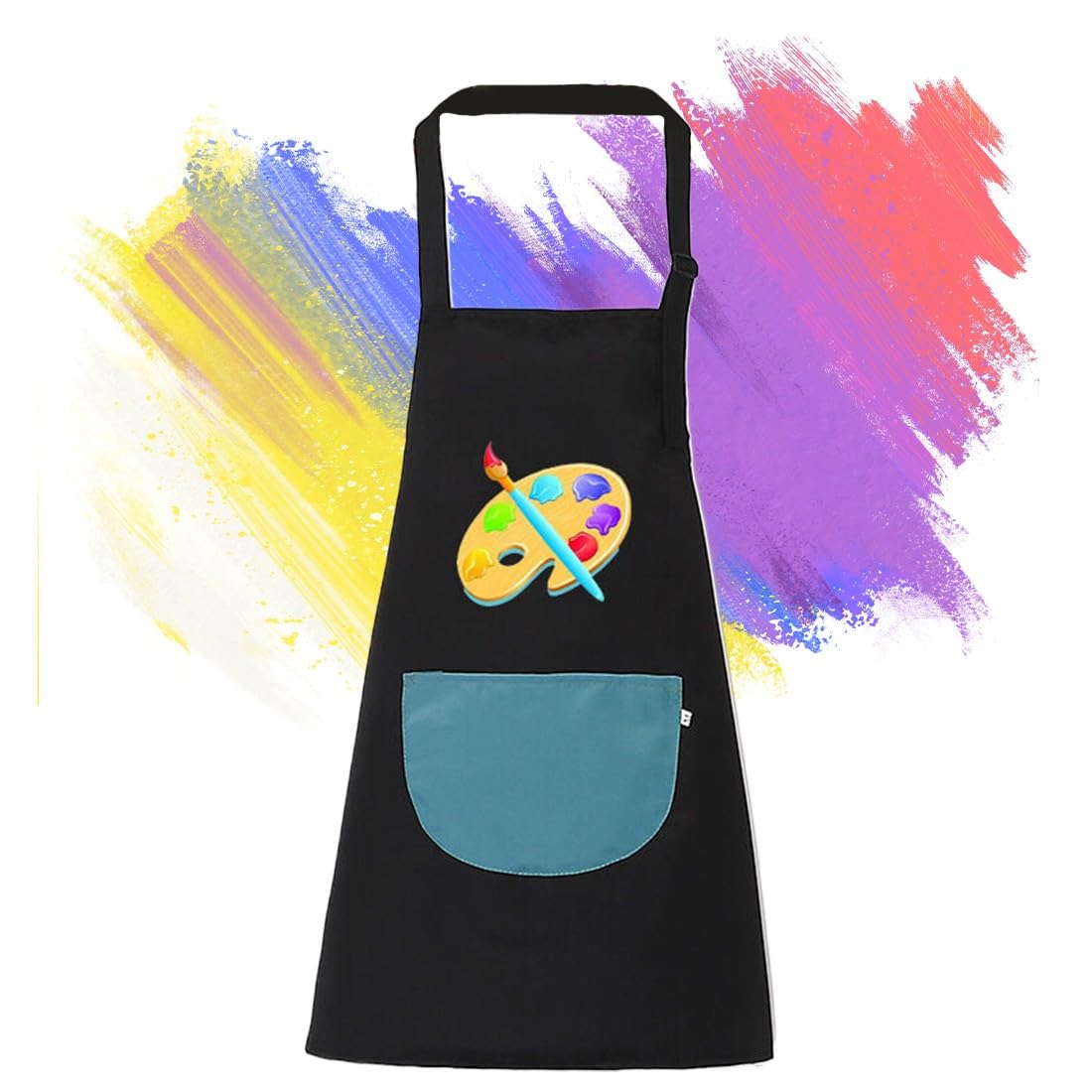 WKRTDY Delantales Niños 5 a 11 Años 1pcs Delantal Infantil Pintura Delantal Cocina Niña Niño Impermeable Ajustable Delantales para Niños con Bolsillos para Cocina Hornear Pintura Artesanía