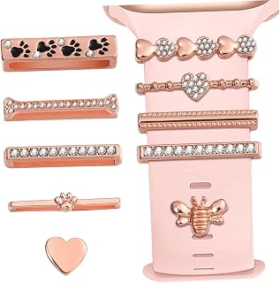 10 Pcs Decorative Charms Studs Rings for Silicone Smartwatch Bands Stylish Wristband Accessories for Watch Rhinestone Ornament for Band Decoration