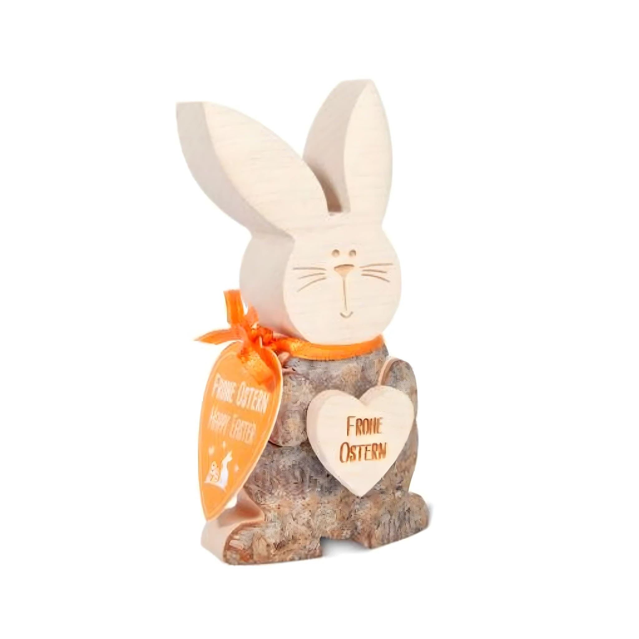 Lapin de Pâques en bois naturel sculpté main de la vallée Gardena