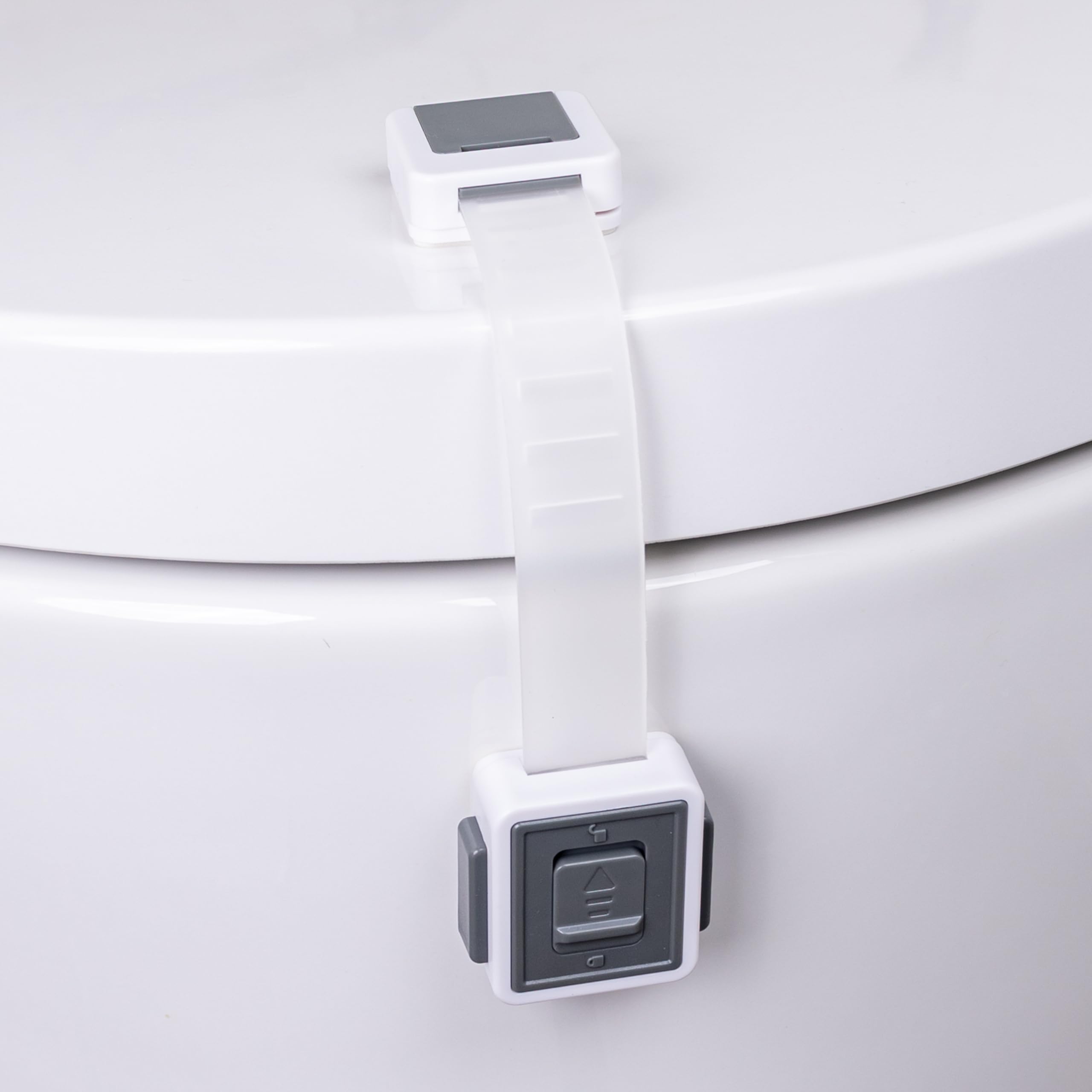 View 1 of 2-Pack Toilet Locks Baby Proof - Toilet Seat Locks for Toddlers with Adhesive - Toilet Latches Child Safety - No Tools Required