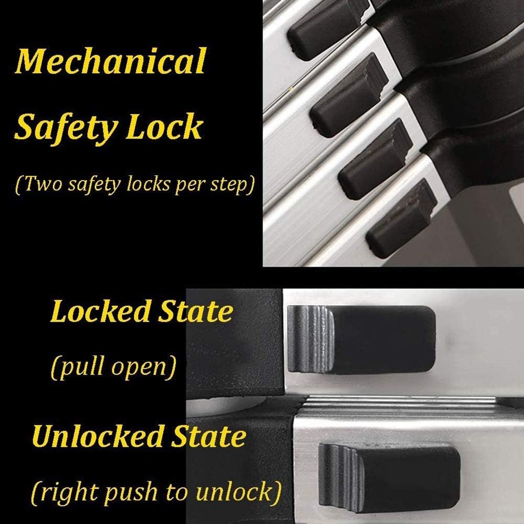 Ladderscopiladder, Multifunctionalladder Type a Ladder Aluminum Alloy Non-Slip Pedal Portable Pulley 330Lb Load Capacity/6.2M/20.3Ft