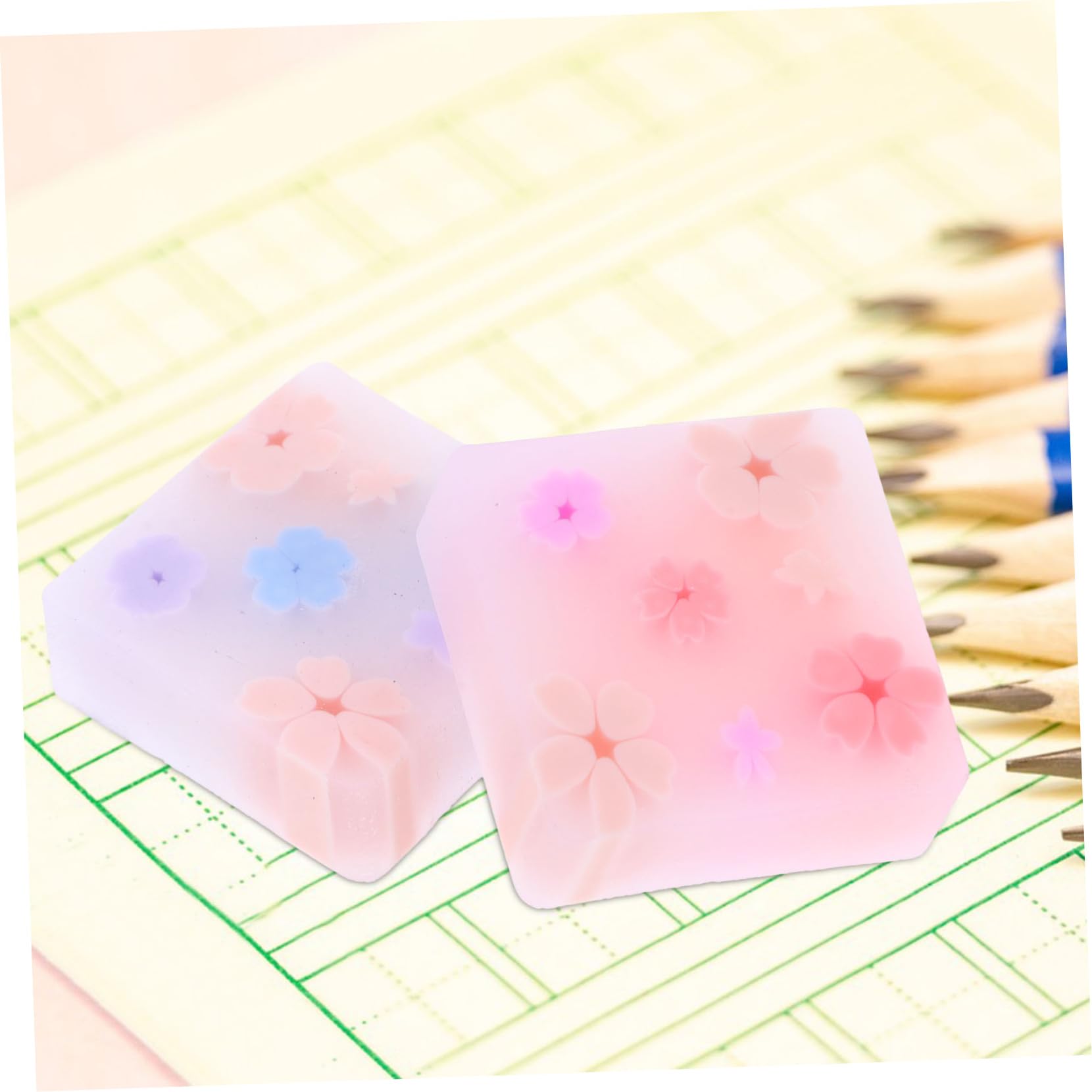 Angoily 32pezzi Gomme Per Matite in Gelatina Gomme Portatili Per Ragazze Per Studiare Delicate Confezione Di Per Classe Cancellano Errori Di Scrittura Su Carta