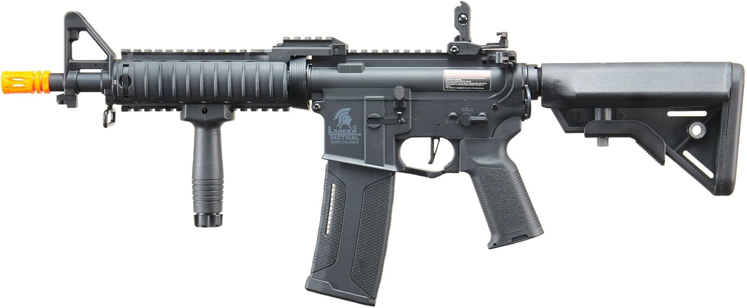 Lancer Tactical Gen 3 Airsoft Rifle MK18 Mod 0 Nylon Polymer Airsoft AEG Gun with Programmable Fast Trigger & Mosfet