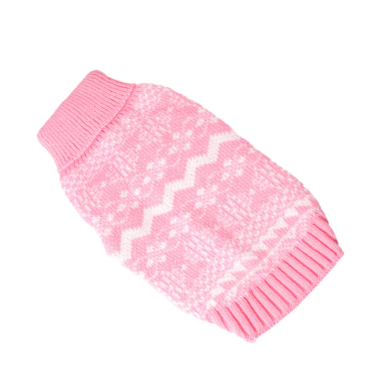 Housoutil 3pièces Pull Tricot pour Chien avec Montant Vêtement Chaud pour Noël Costume De Fête pour Animaux Rose XXL