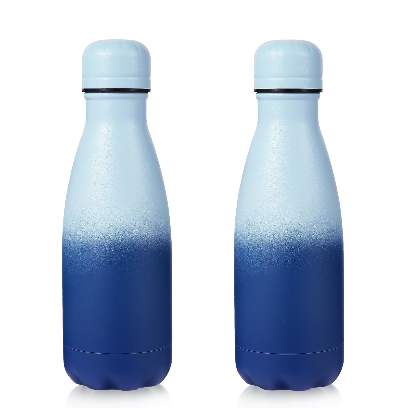 Volhoply 350ml/12oz Small Water Bottle Stainless Steel, BPA Free Insulated Water Bottles, Double Wall Cola Shape Flask, Keeps Cold 24 Hours and Hot 12 Hours for Kids Handbag (Green Blue,2)
