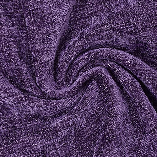 Image of CaliTime Pack of 2 Cozy Throw Pillow Covers Cases for Couch Sofa Home Decoration Solid Dyed Soft Chenille 12 X 12 Inches Plum Purple