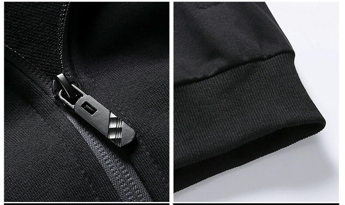 Tute da Uomo A Zip per Uomini, Abbigliamento Sportivo Casual ， Aderente-Grigio-XL