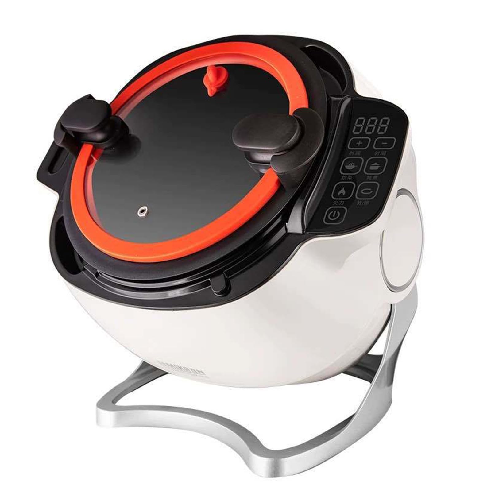 Robot de cocina automático de 6 litros multifunción con calefacción giratoria de 360°, arranque con un solo clic, 3 ajustes de velocidad para guisar, estofar y freír