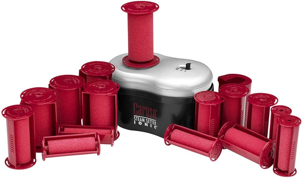 CARUSO IONIC 30 Piece Molecular Steam Hairsetter/Hot Rollers | 5 Size Rollers, Conditions as it Curls