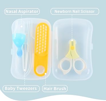 Pigeon 4-in-1 Baby Grooming Kit with Storage Case, Safe Baby Care Products