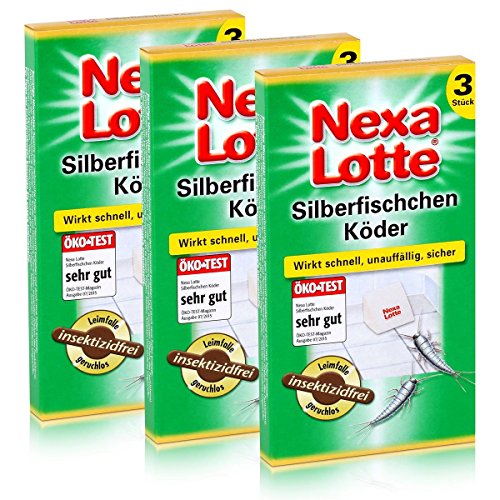 Preisvergleich Produktbild 3 x 3 (9 Stk.) Nexa Lotte Silberfischchen-Köder Leim-Falle hochwirksam