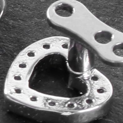 joyMerit Titanium Steel Crystal Dermal Anchor Top Base - Heart 1