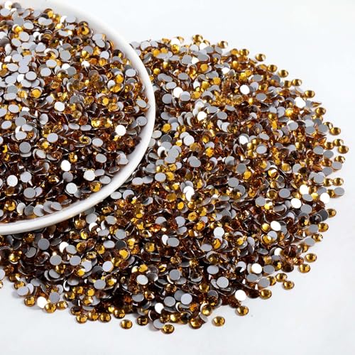 Image of Beadsland Flat Back Crystal Rhinestones Bulk, Topaz, SS30, 2880pcs