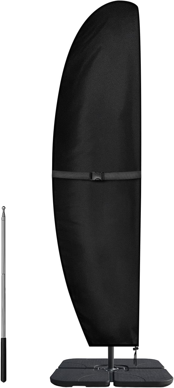 Sonnenschirm Schutzhülle 3m Abdeckhauben Für Sonnenschirme 2-4m Abdeckung Ampelschirm Schutzhülle Mit Stab Hülle Sonnenschirm - Foto 8