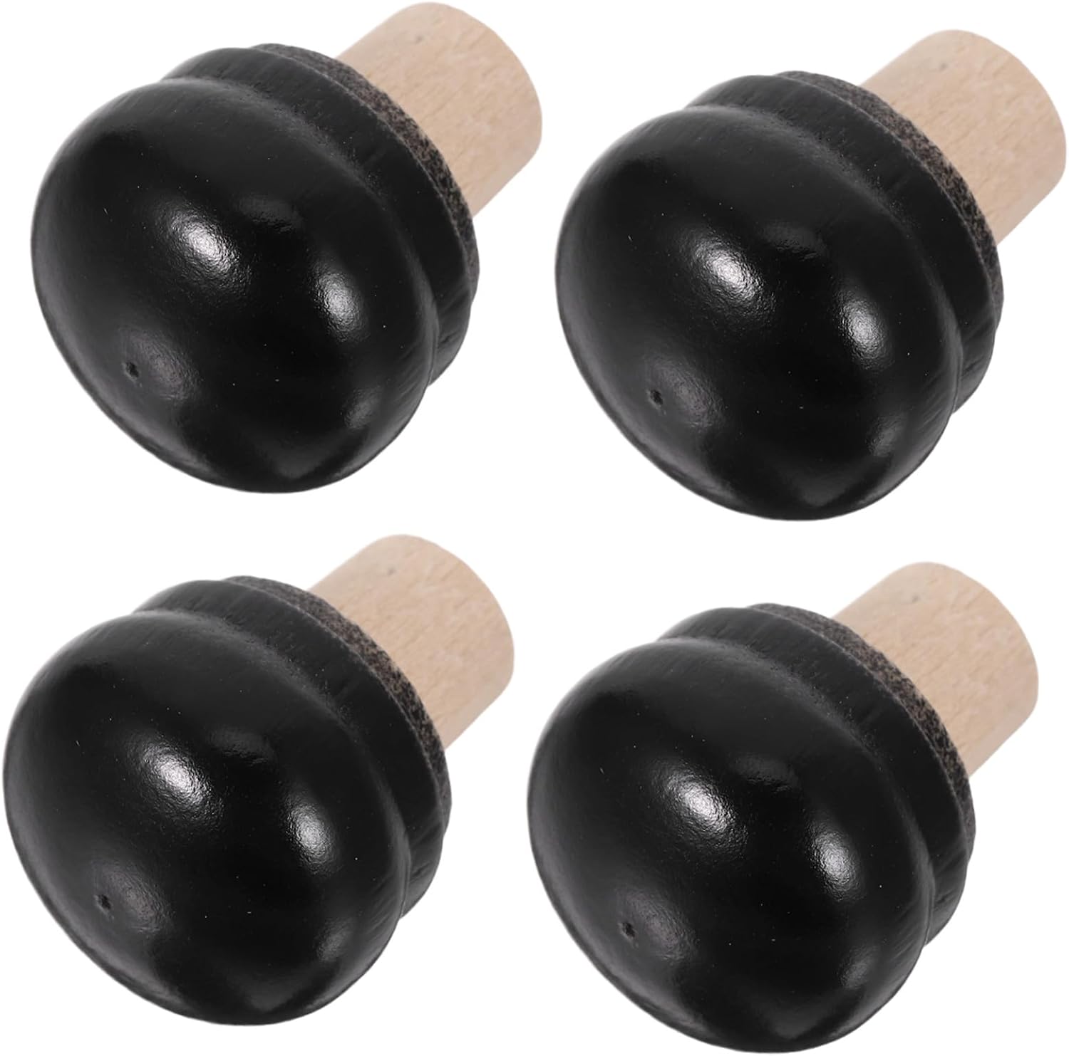 4pcs Black Wood Wine Barrel Cork Stoppers Airtight and Spill-preventing Cork Seal Plugs Classic Oak Barrel Style for Wine Cellar