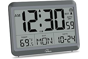 WallarGe Atomic Digital Wall Clock with Large Clock Display