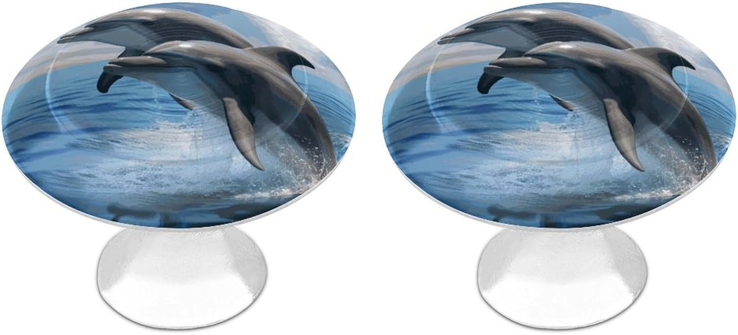 Cabinet Handles Round Drawer Pulls Two Dolphins Dresser Knobs for Cabinets and Drawers Handle Kitchen Cabinet Pulls for Bathroom Cupboard Drawers Cabinet Pulls for Kitchen Door