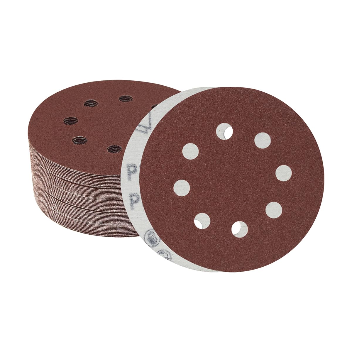 Meccion 125mm Sanding Discs 50pcs 120 Grits Sander Discs Pads 5 Inch 8 Holes Hook and Loop Sander Paper for Random Orbital Sander