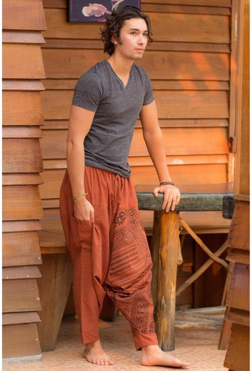 Amazon | [lsjdln] サルエルパンツ オレンジ メンズ エスニック