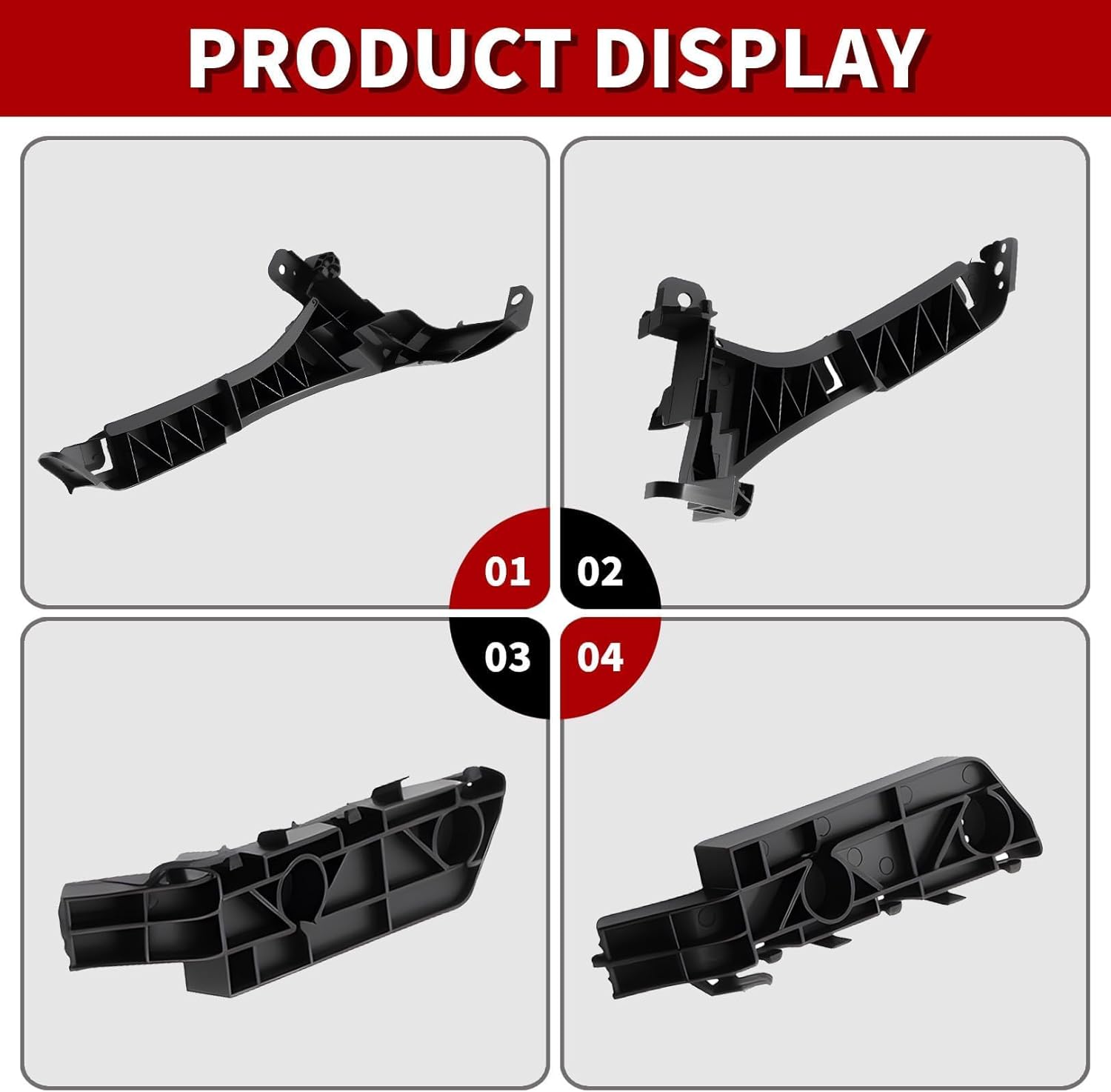 Nakkaa 4Pcs Headlight & Front Bumper Bracket Mount Support Retainer Kit Compatible with CRV 2007-2011 71193-SWA-003 71193SWA003 Left Right Side Headlight Bracket Repair Kit 71190-SXS-A00 71140-SXS-A00