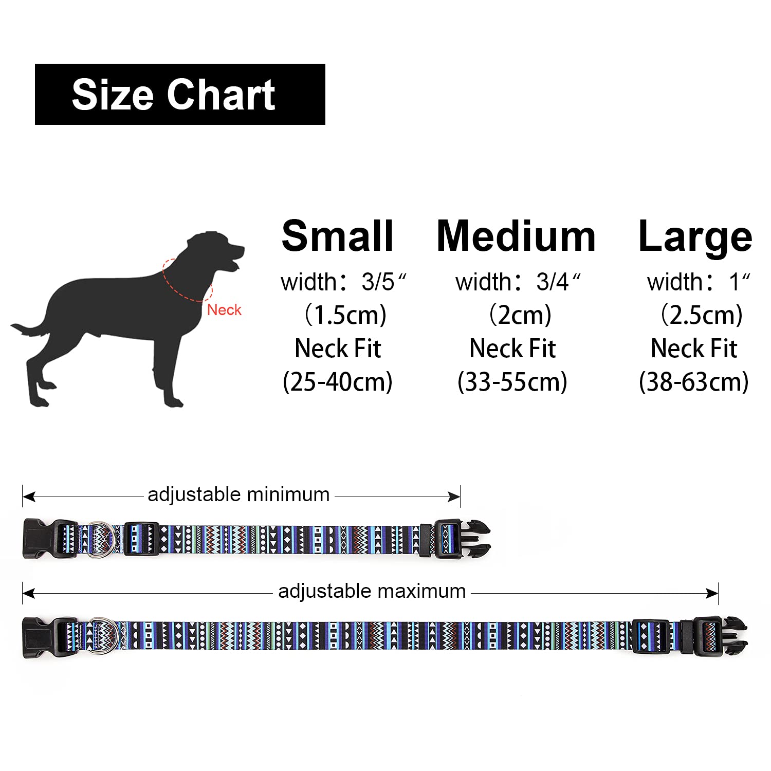 Suredoo Collare per Cani, Nylon Morbido Regolabile Collari per Cani, Gatti, Cuccioli di Taglia Piccola Media Grande (S, Blu)