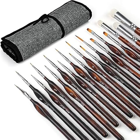 Golden Maple Miniature Paint Brushes Drybrush-18PCS Micro Detail Paint Brush Set, Small Fine Detail Model Brushes for Acrylics, Watercolors & Paint by Number, Citadel, Figurine, 40k - Cocoa Brown Cover