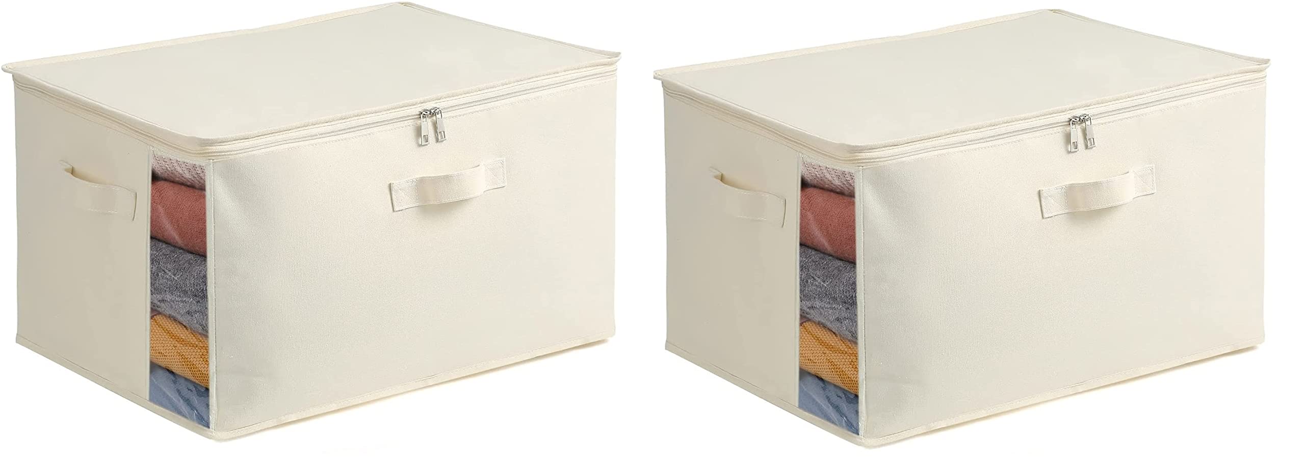 HOME CODIFY INDIA Closet Organizer/Storage Foldable Clothing Storage Bag for Clothes, Blanket, Comforter Canvas Material. (PACK OF 2)-image-38