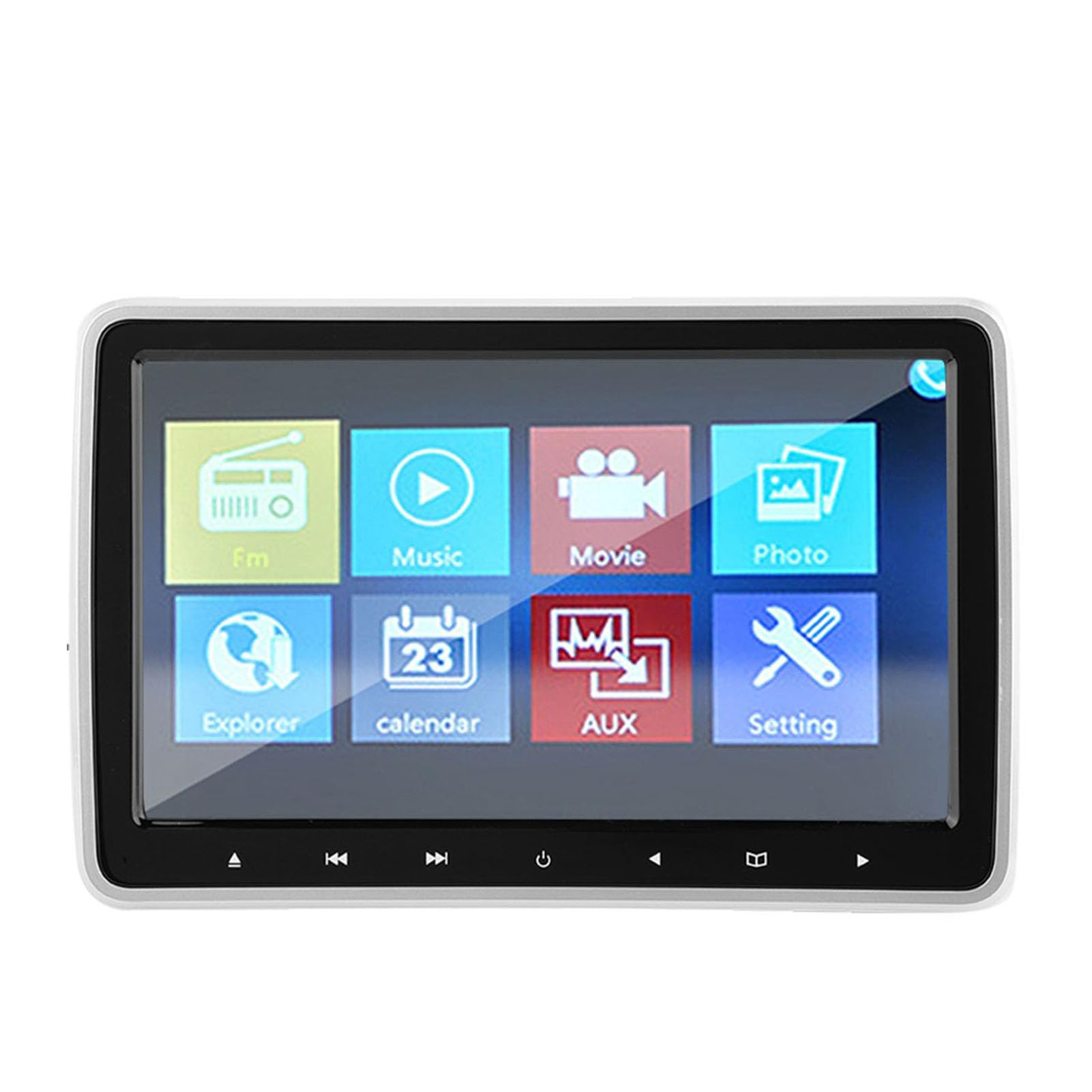 Lettore DVD da 10,1 pollici TFT HD per poggiatesta per auto, monitor portatile con clip, schermo LED con risoluzione RGB 1024 x 600 con caricatore CD, sincronizzazione del
