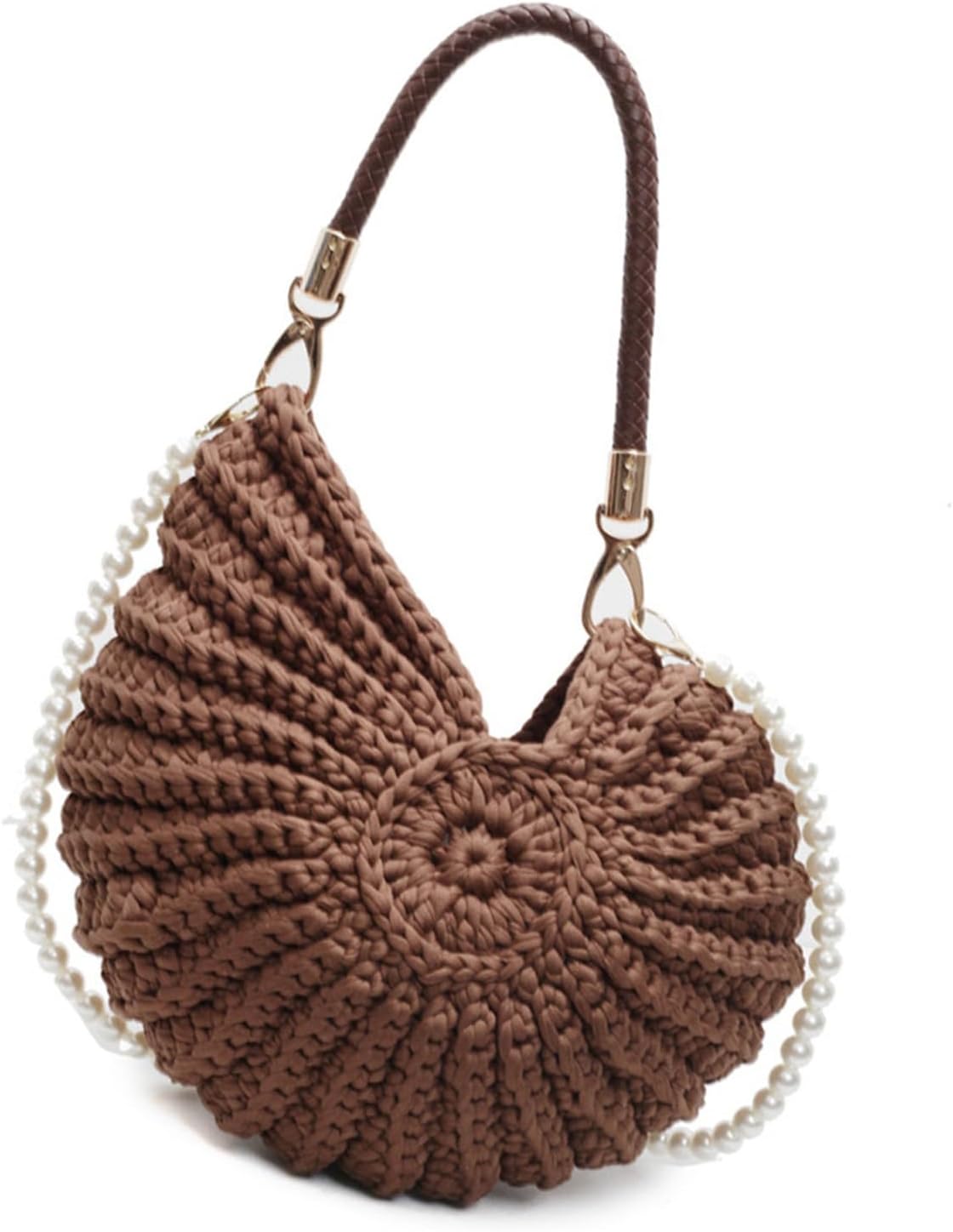 Women Shoulder Bag Stylish Crossbody Bag Handwoven Handbag Top Handle Bag Conch Messengers Bag Seashells Bag