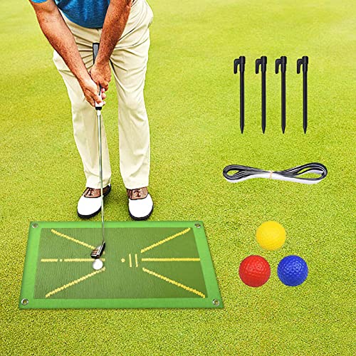 Golf Training Mat - Premium Golf Impact Mat Swing Detection Batting Analysis Path And Correct Hitting Posture Golf Practice Mat Golf Training Aid Equipment Portable Golf Hitting Mat For Indoor/Outdoor #TOP1