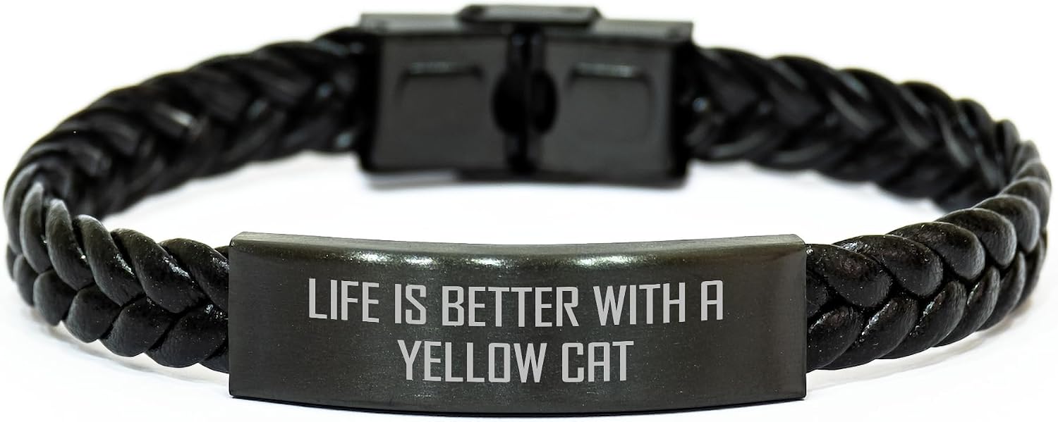 Yellow Cat Graduation Interlaced Leather bracelet Life Is Better With A Yellow Cat Gifts from Friends