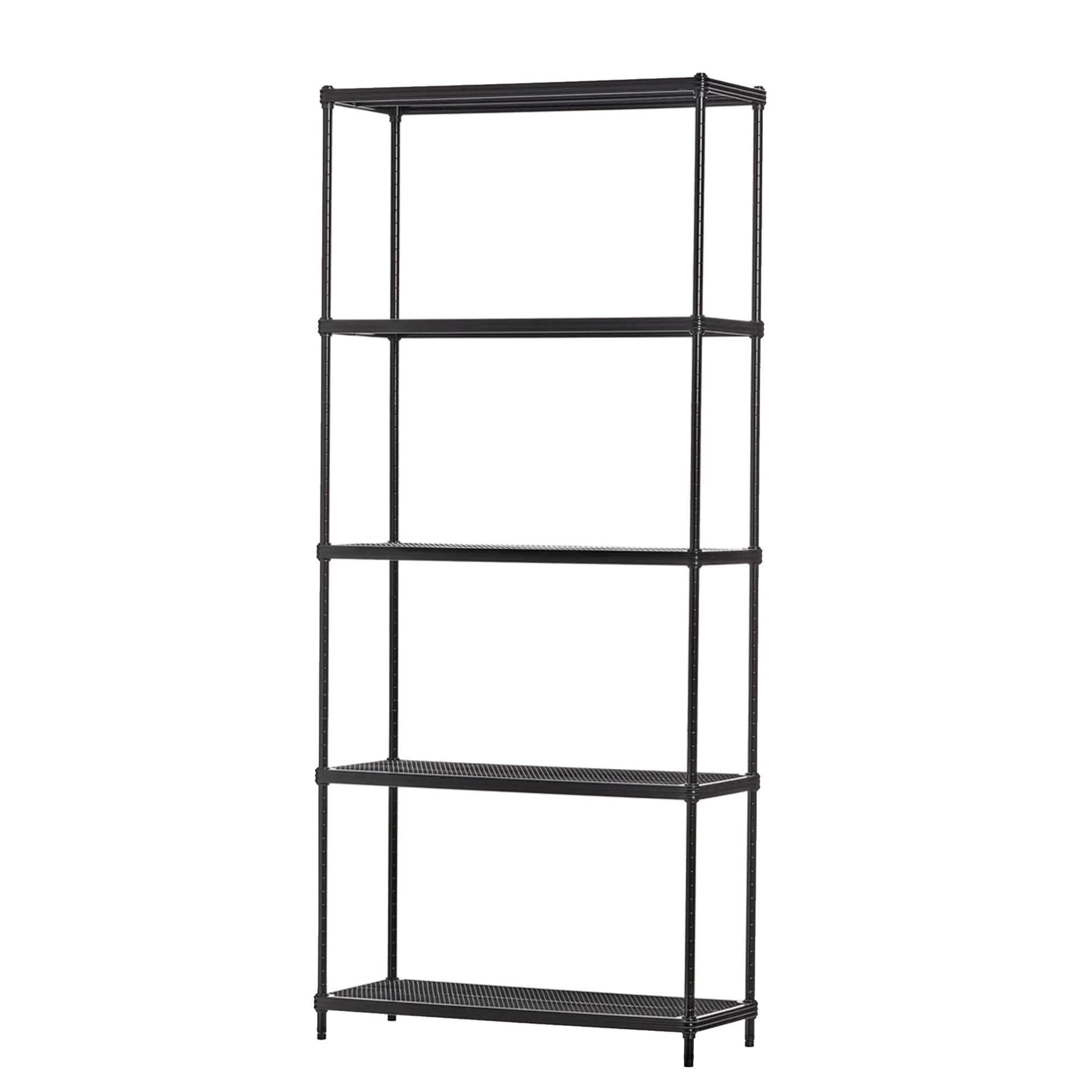 Design Ideas MeshWorks 5 Tier Heavy-Duty Metal Storage Shelving Unit - Bookshelf, 440 Pound Capacity per Shelf, Great for Kitchen, Office, and Garage Storage, 31.1" x 13" x 70.9"