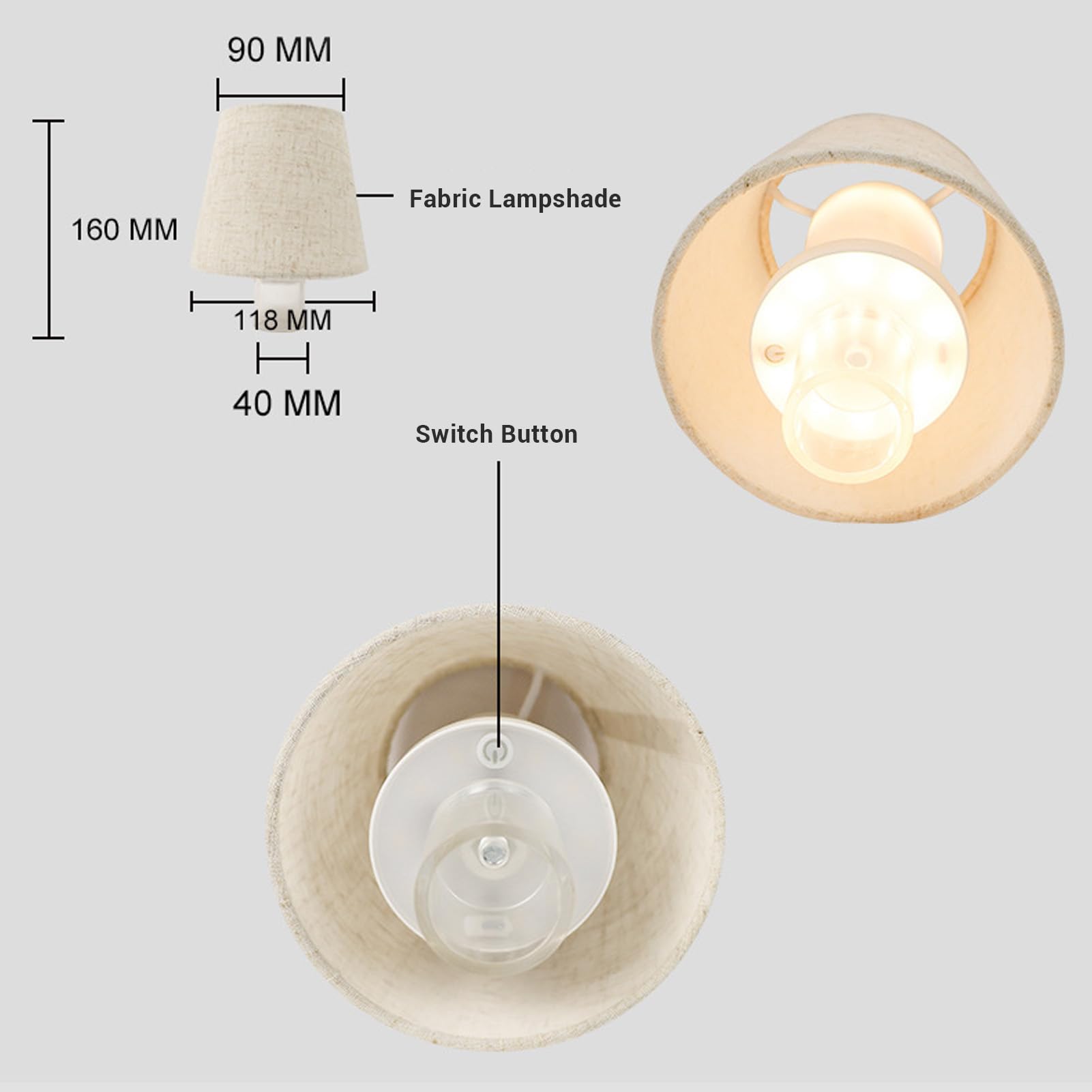 Focket Lampada da bottiglia senza fili, Lampada da bottiglia di vino a LED in tessuto ricaricabile da 176lm, Lampada da 4000 mAh 4000 mAh, Luce di controllo tattile per il tavolo notturno