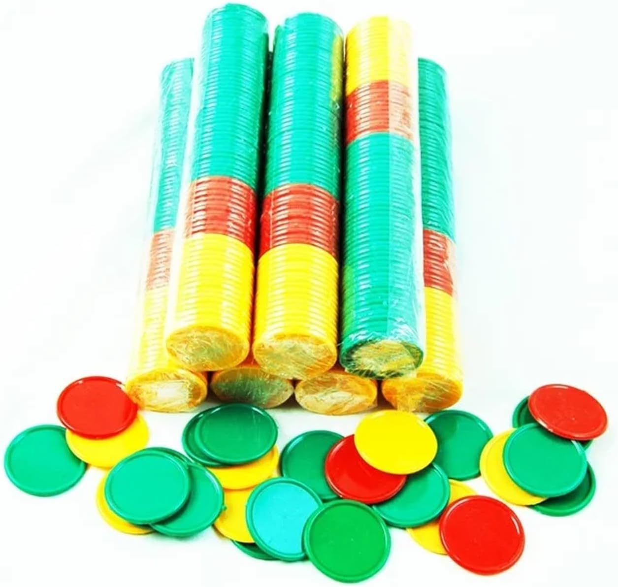 Plastic Poker Chips 136pcs/lot 3.2cm Plastic Poker Chips Candy Colors Playing Games Chips for Fun Family Club Board Game Teach Tools