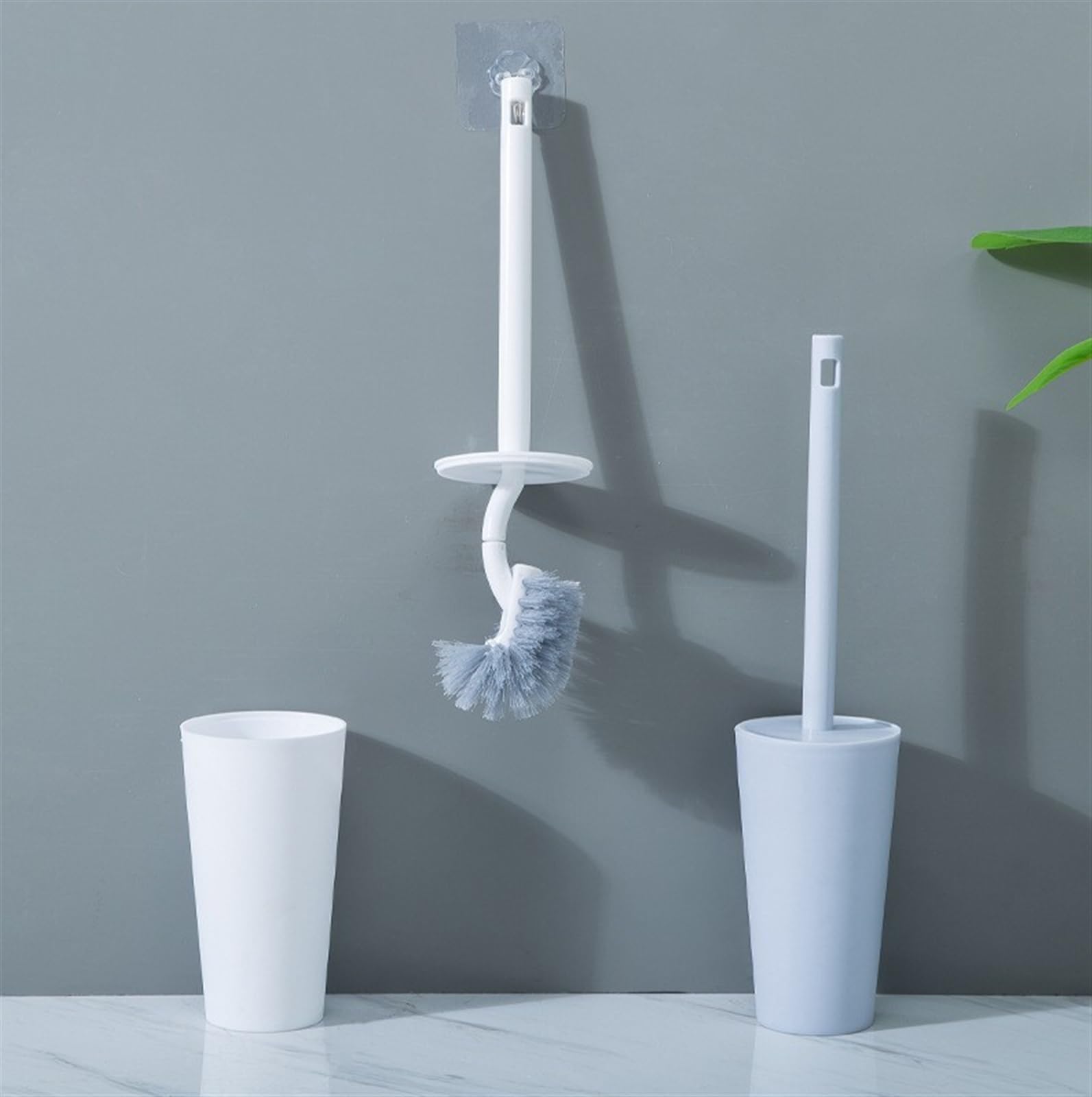 Escobilla WC Escobilla De Baño Escobilla De Inodoro De Plástico con Base Escobilla De Inodoro De Diseño Compacto E Independiente Escobilla de Baño(Blue)