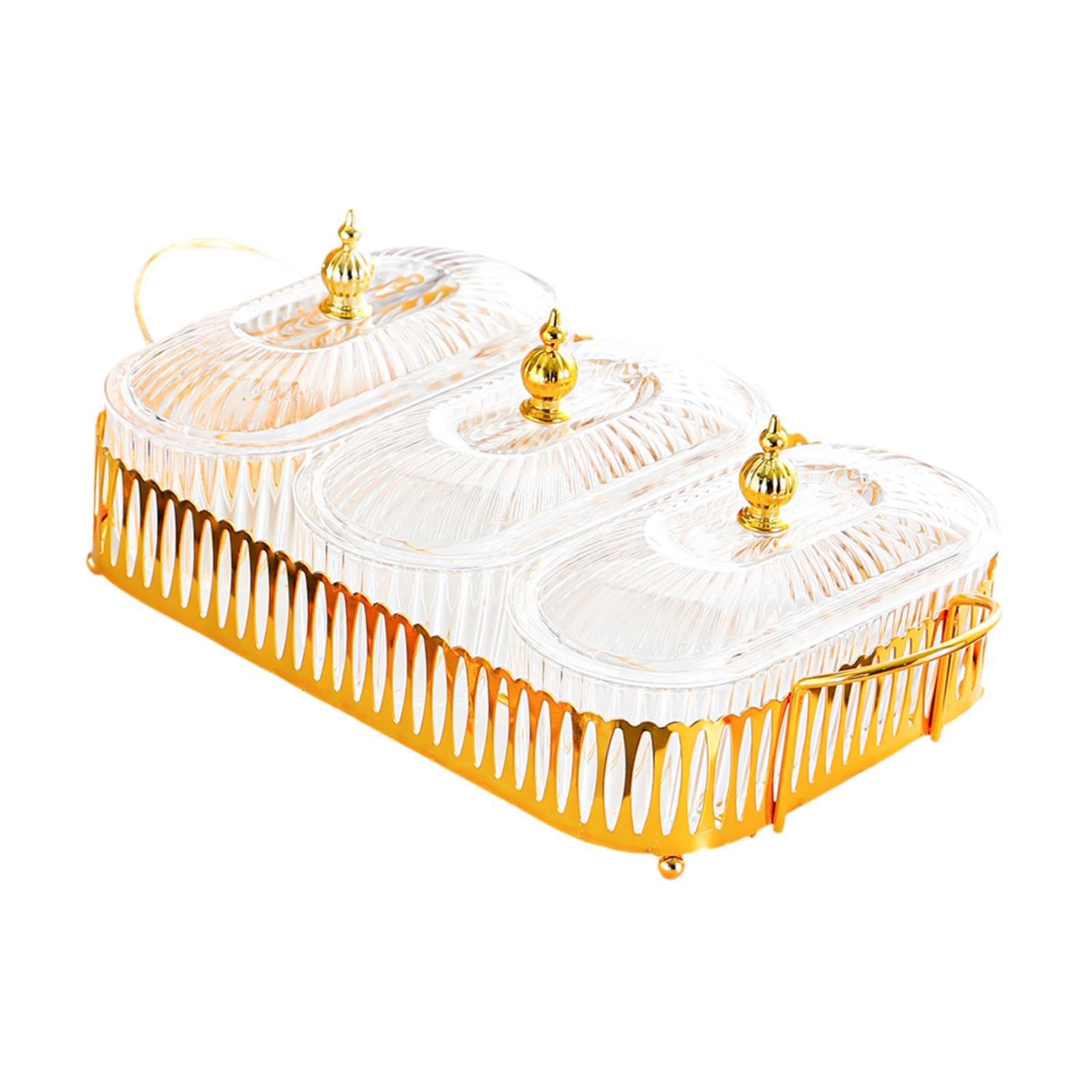 Plateau de service à apéritifs transparent 3 grilles anti mélange de saveurs
