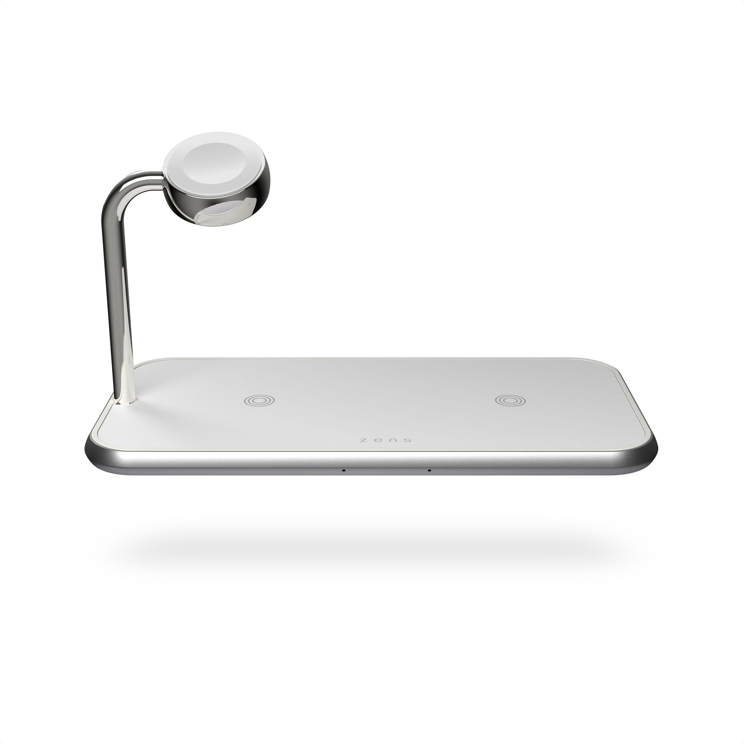 Zens Dual+Watch Wireless Charger, Biały | Stacja ładowania bezprzewodowego,10 W do iPhone/Apple Watch/urządzeń z technologią Qi, zawiera zasilacz 24 W (EU/UK/US)