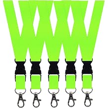 5 Pack Neck Safety Lanyards Detachable Buckle Enhanced Model Hook Breakaway Strap Quick Release Lanyard for ID Badge Holders,Key,Women Men Cell Phones USB Whistles - Green