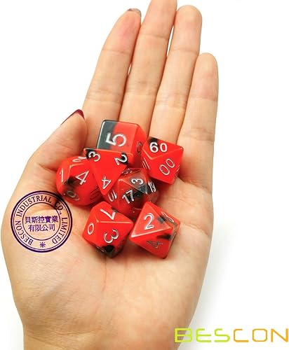 Miniatura 7 de Bescon Juego de dados poliédricos que brillan en la oscuridad de dos tonos Hot Rocks, juego de dados RPG luminosos d4 d6 d8 d10 d12 d20 d% paquete