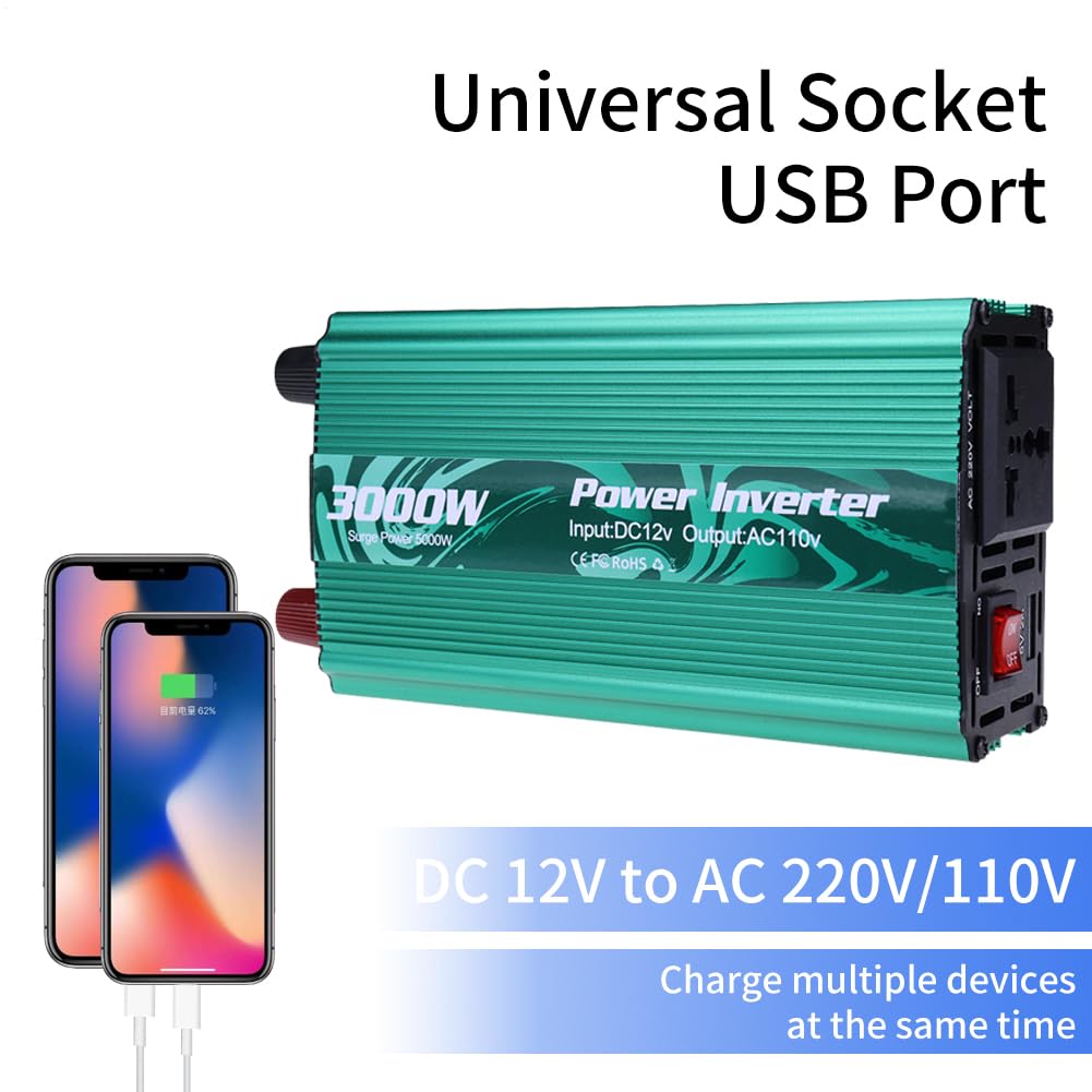 Inverter Di Alimentazione Da 3000 Watt - Adattatore Di Auto Caricale Per