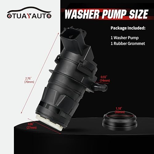 Miniatura 2 de OTUAYAUTO - 85330-60190 Bomba de limpiaparabrisas con arandela de repuesto para Toyota, Lexus, Subaru, Mazda, Nissan, Acura, Honda reemplaza al OEM