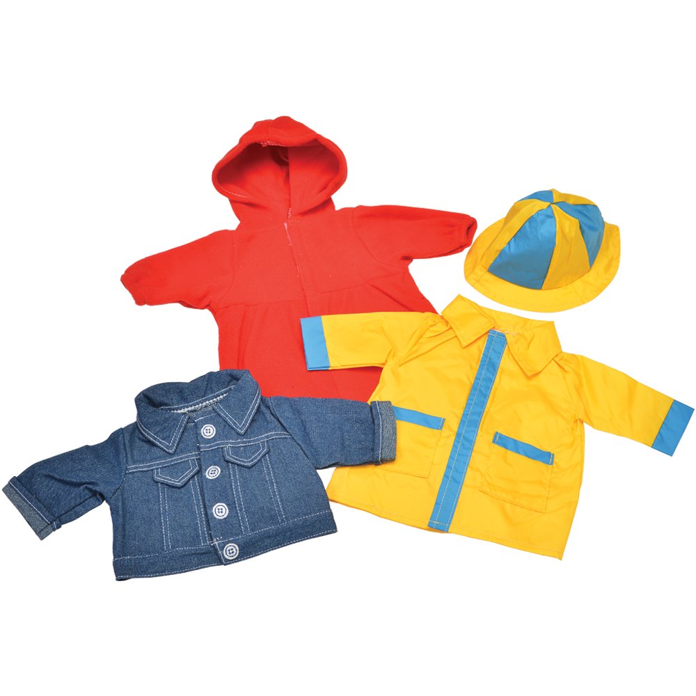 Constructive Playthings 4 pc. Outerwear Clothing Set for 16" - 18" Dolls with Hook and Loop Closures; Ages 3 Years and Up