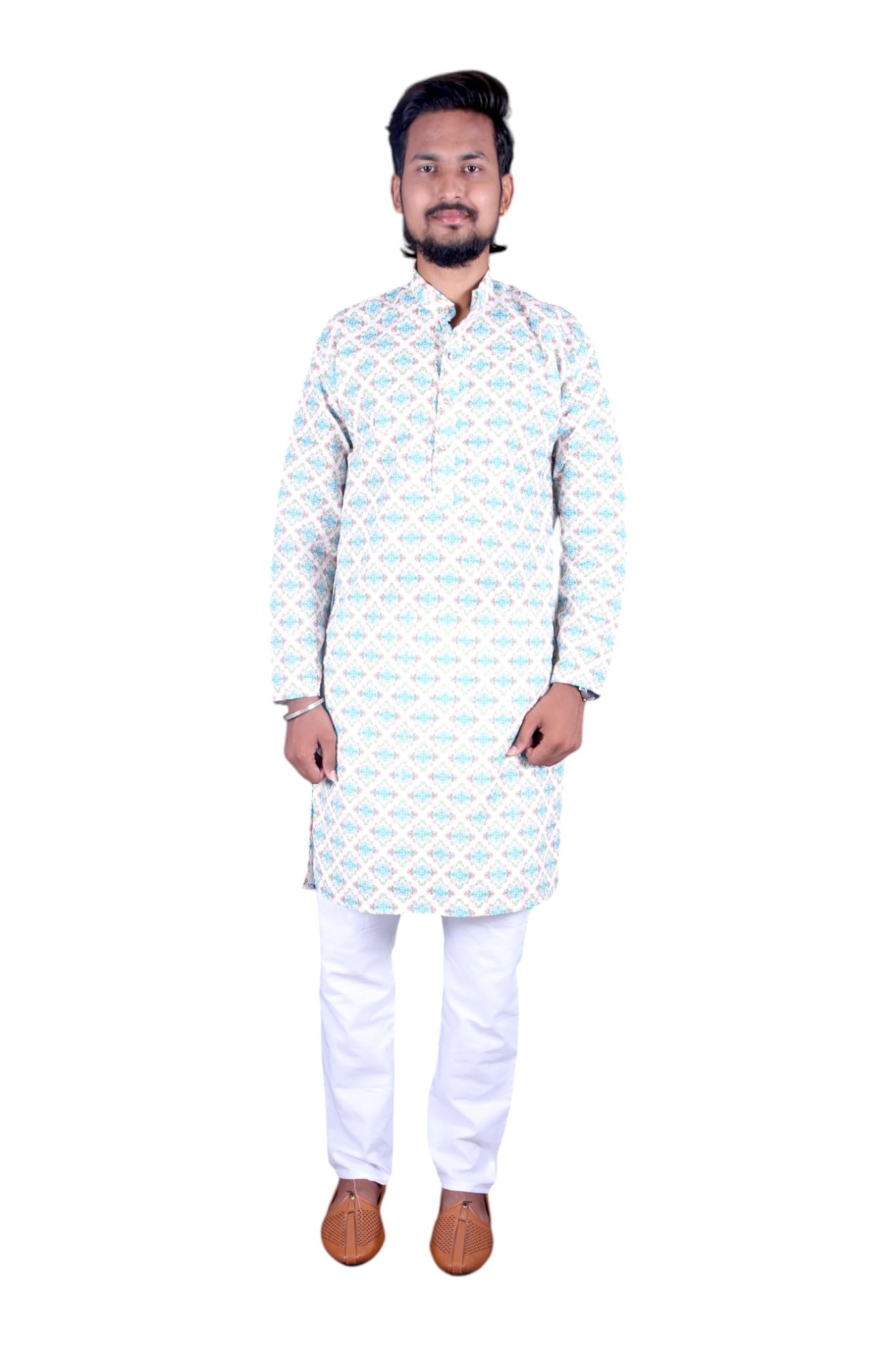 Men's Traditional Indian Style Shirt and Pants Set-picture-20