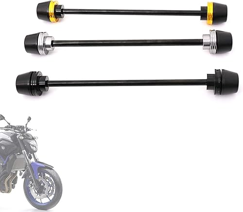 Miniatura 15 de MC MOTOPARTS Compatible con MT09 FZ09 2013-2016 Negro Eje Rueda Delantera Horquilla Protectores Protectores Crash Protector