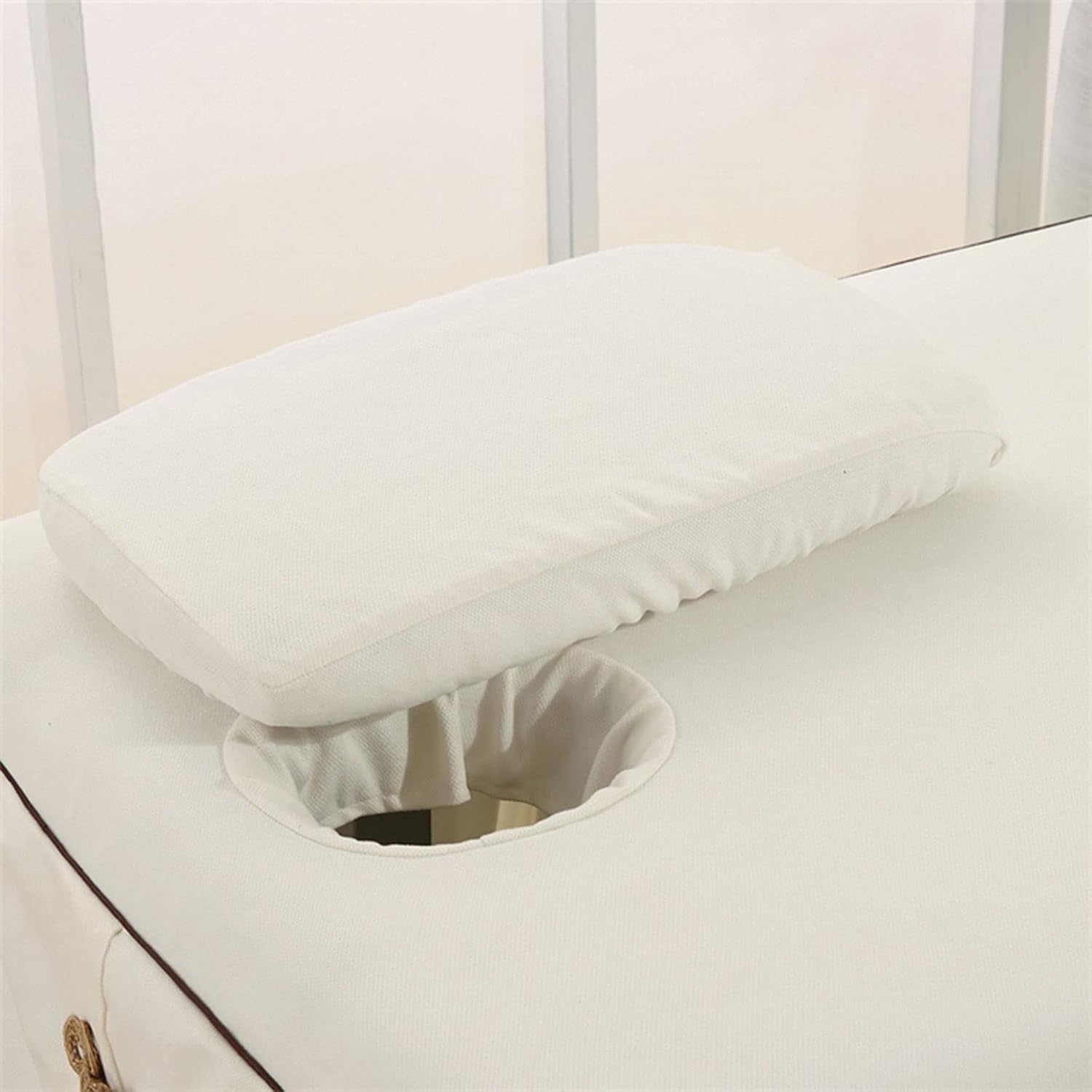Beauty Bed Cover 4-Piece Bed Cover Pure Cotton High-end Luxury Beauty Salon Special Massage Bed Sheet Beauty Bed Cover Massage Salon Bed Bedspread with (White 80 x 190 cm) image 2
