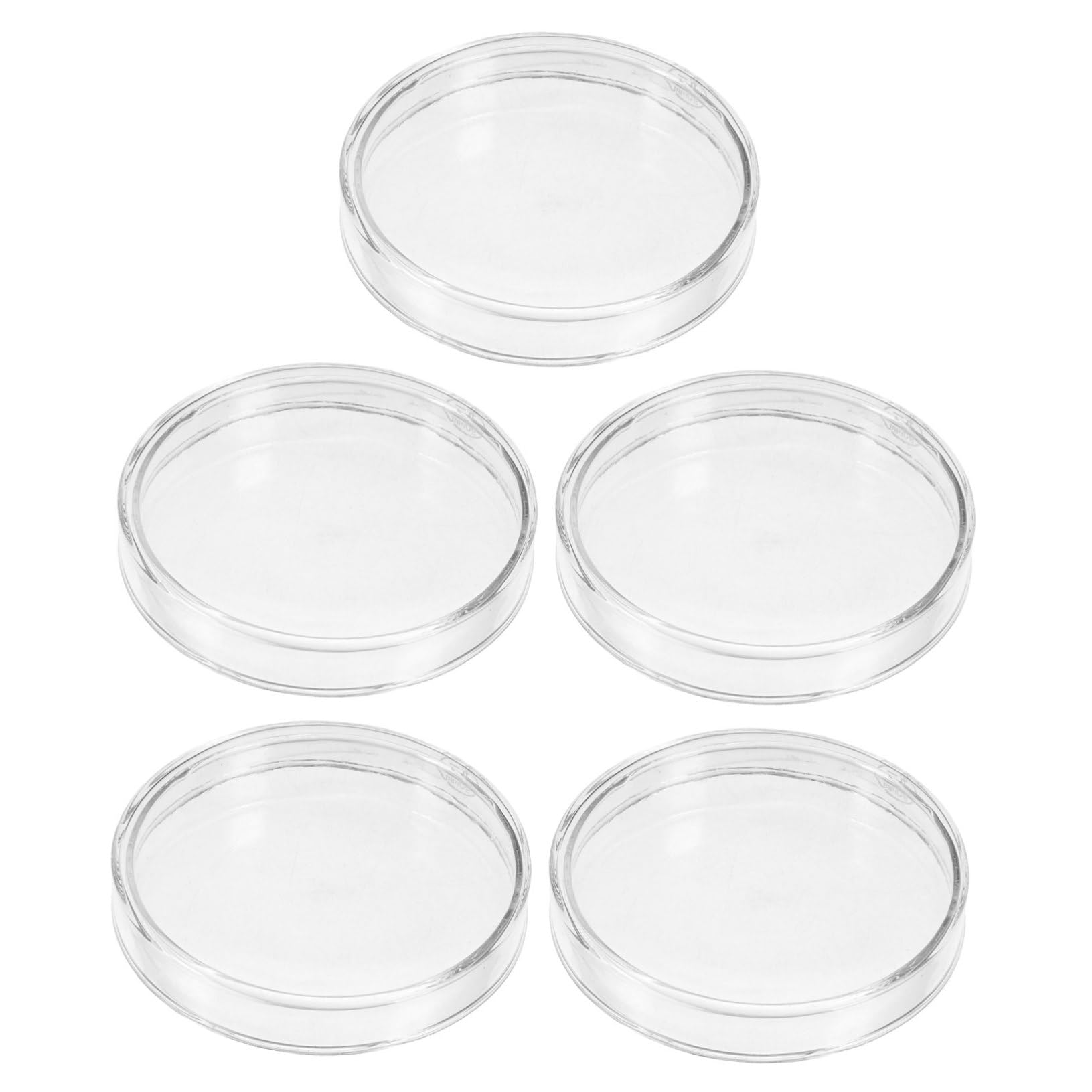 ULTECHNOVO 5pezzi Piastre Di Petri in Vetro Da Ispessite in Borosilicato Con Coperchio Trasparente Per Campioni Di Agar Esperimenti Scientifici e Microbiologia